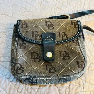 Dooney and Bourke Classic Monogrammed Mini Crossbody Black Grey
